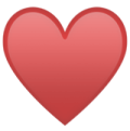A red heart is shown on the black background.