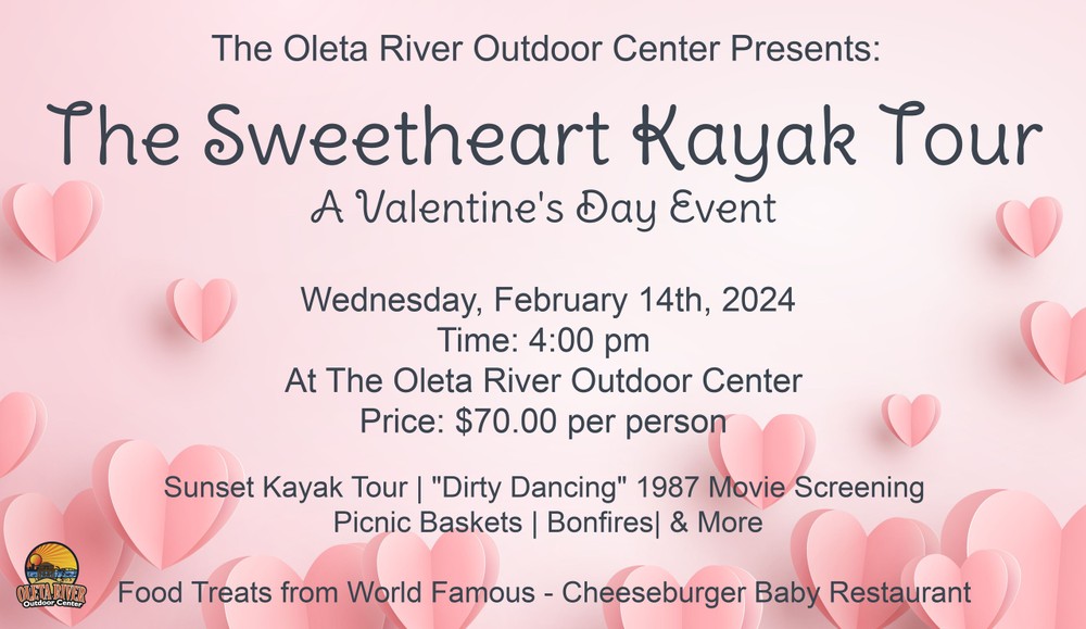 A flyer for the sweetheart kayak event.